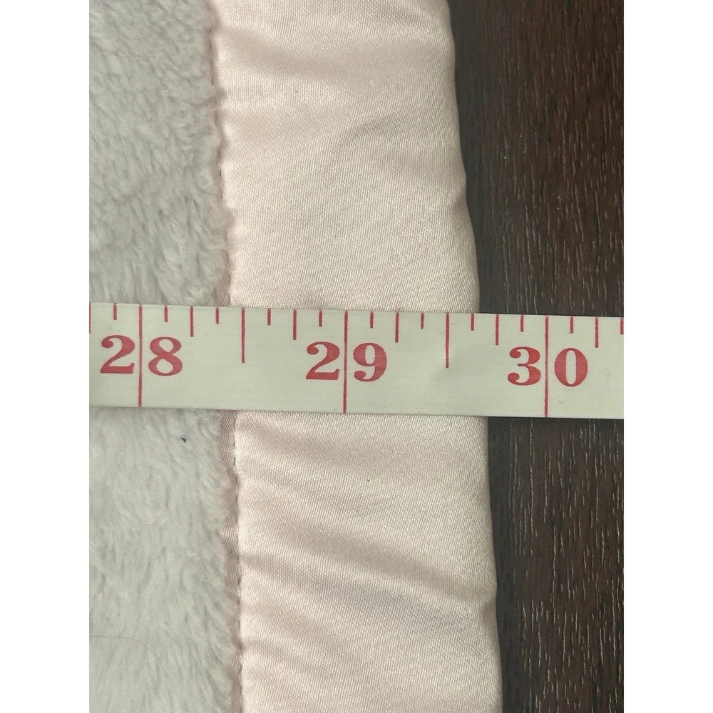 Carter's Pink Plush Baby Crib Blanket Little and Loved Satin Trim Security 40x30